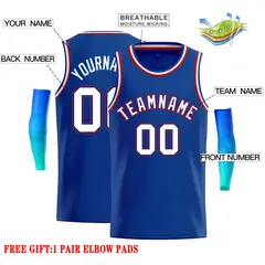 Royal White-Red Classic Basketball Jersey 2