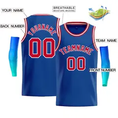 Royal White-Red Classic Bull Men Casual Basketball Jersey 2