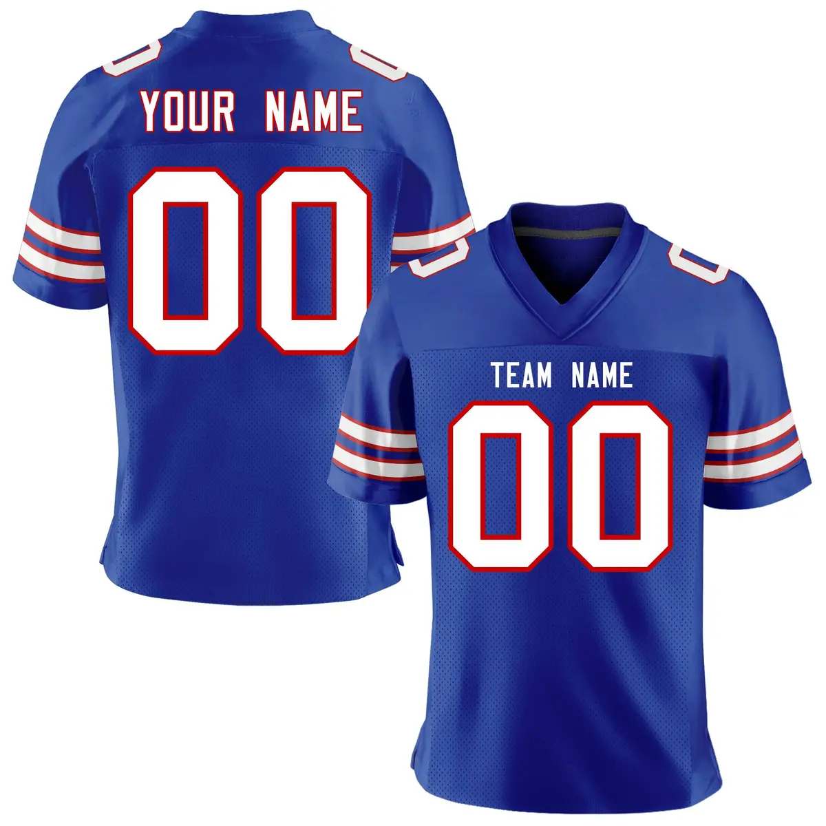 Royal White-Red Classic Mesh Authentic Football Jersey