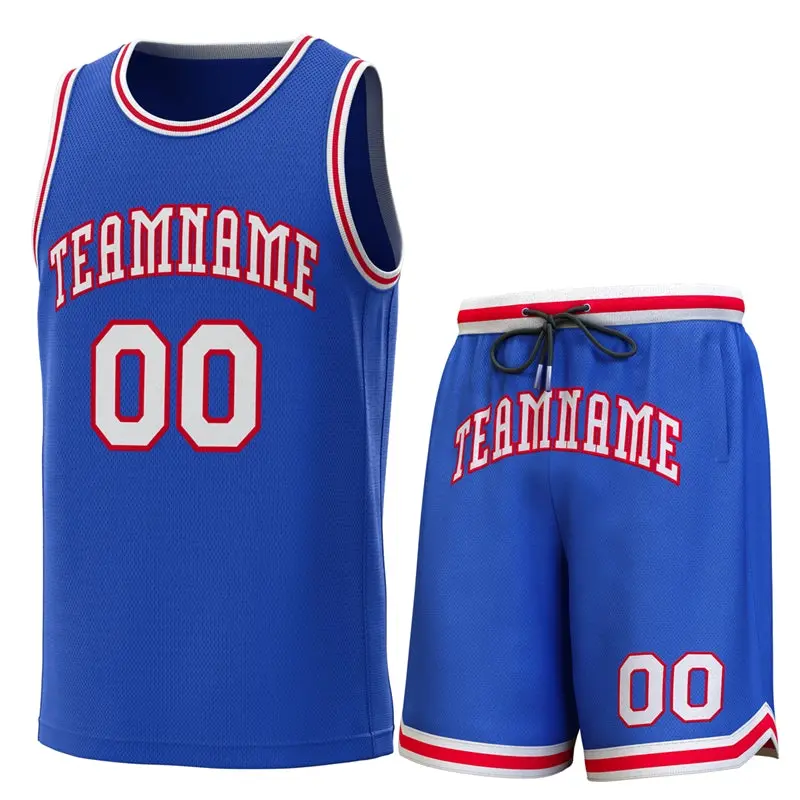 Royal White-Red Classic Sets Basketball Jersey