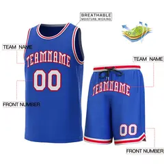 Royal White-Red Classic Sets Basketball Jersey 2
