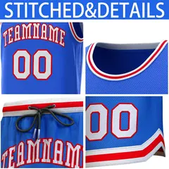 Royal White-Red Classic Sets Basketball Jersey 6