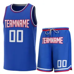 Royal White-Red Classic Sets Basketball Jersey 1
