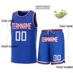 Royal White-Red Classic Sets Basketball Jersey 2