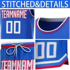 Royal White-Red Classic Sets Basketball Jersey 6