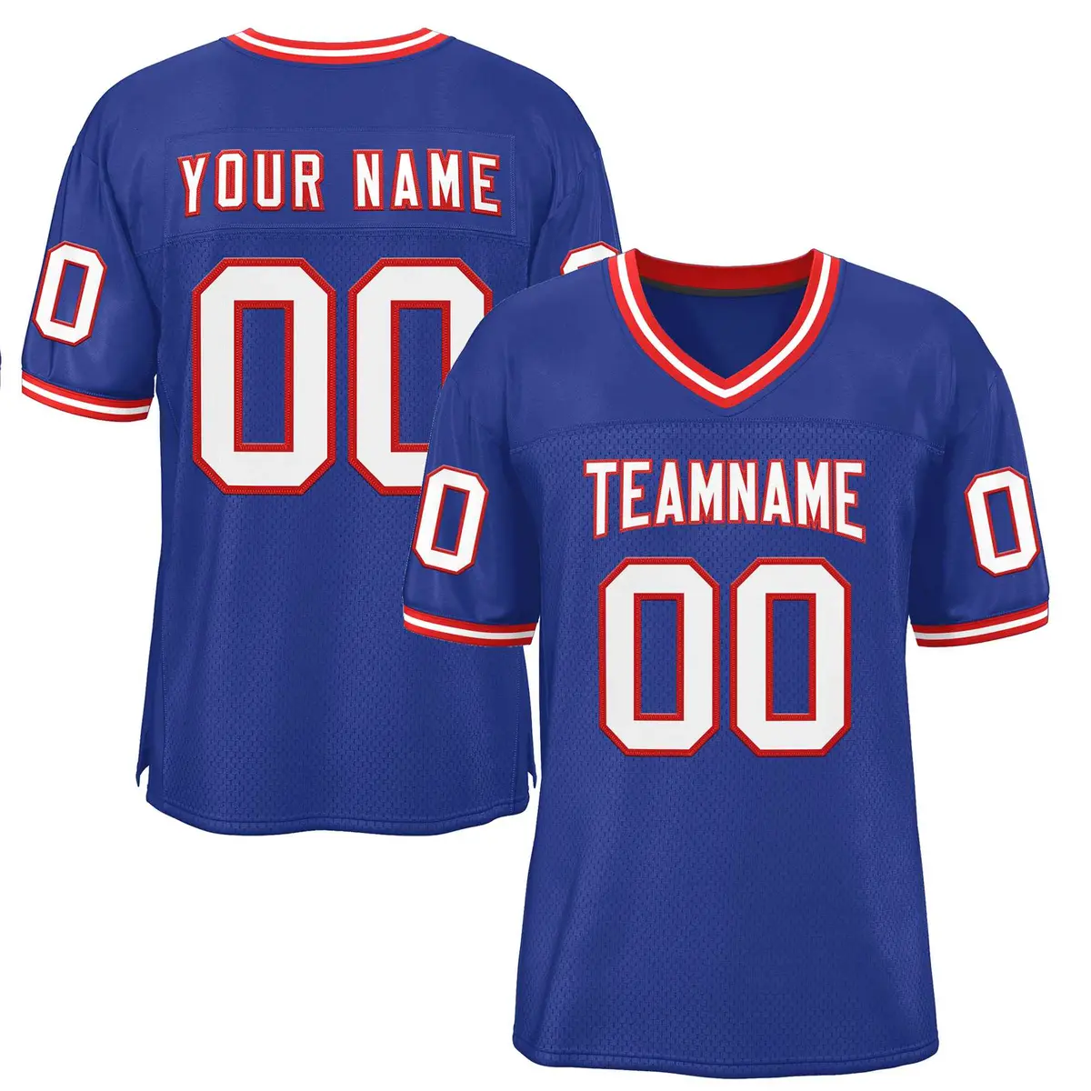 Royal White-Red Classic Style Authentic Football Jersey