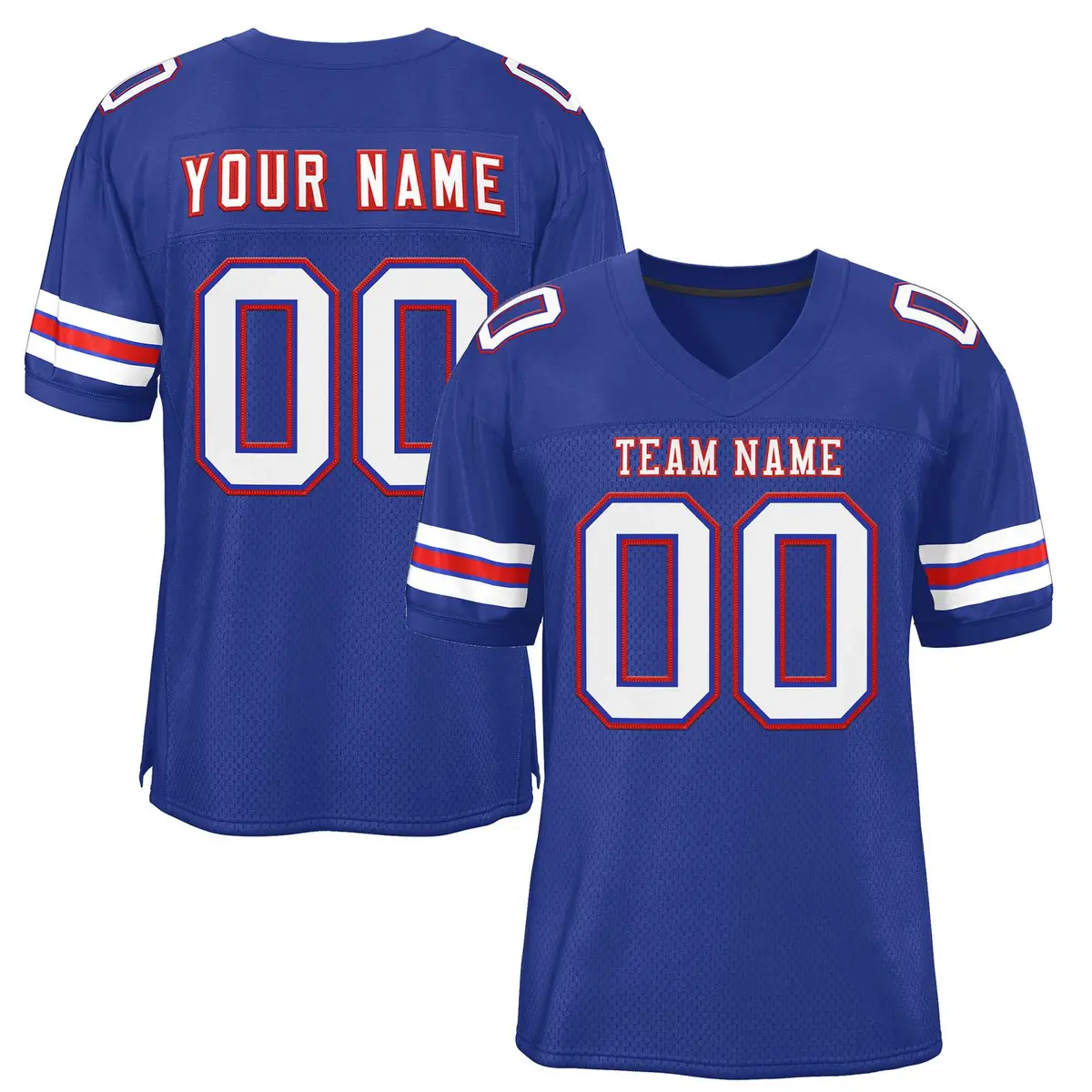 Royal White-Red Classic Style Authentic Football Jersey