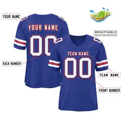 Royal White-Red Classic Style Authentic Football Jersey 2
