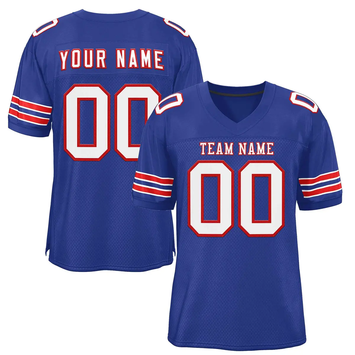 Royal White-Red Classic Style Authentic Football Jersey