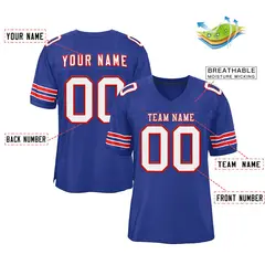 Royal White-Red Classic Style Authentic Football Jersey 2