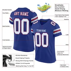 Royal White-Red Classic Style Mesh Authentic Football Jersey 6
