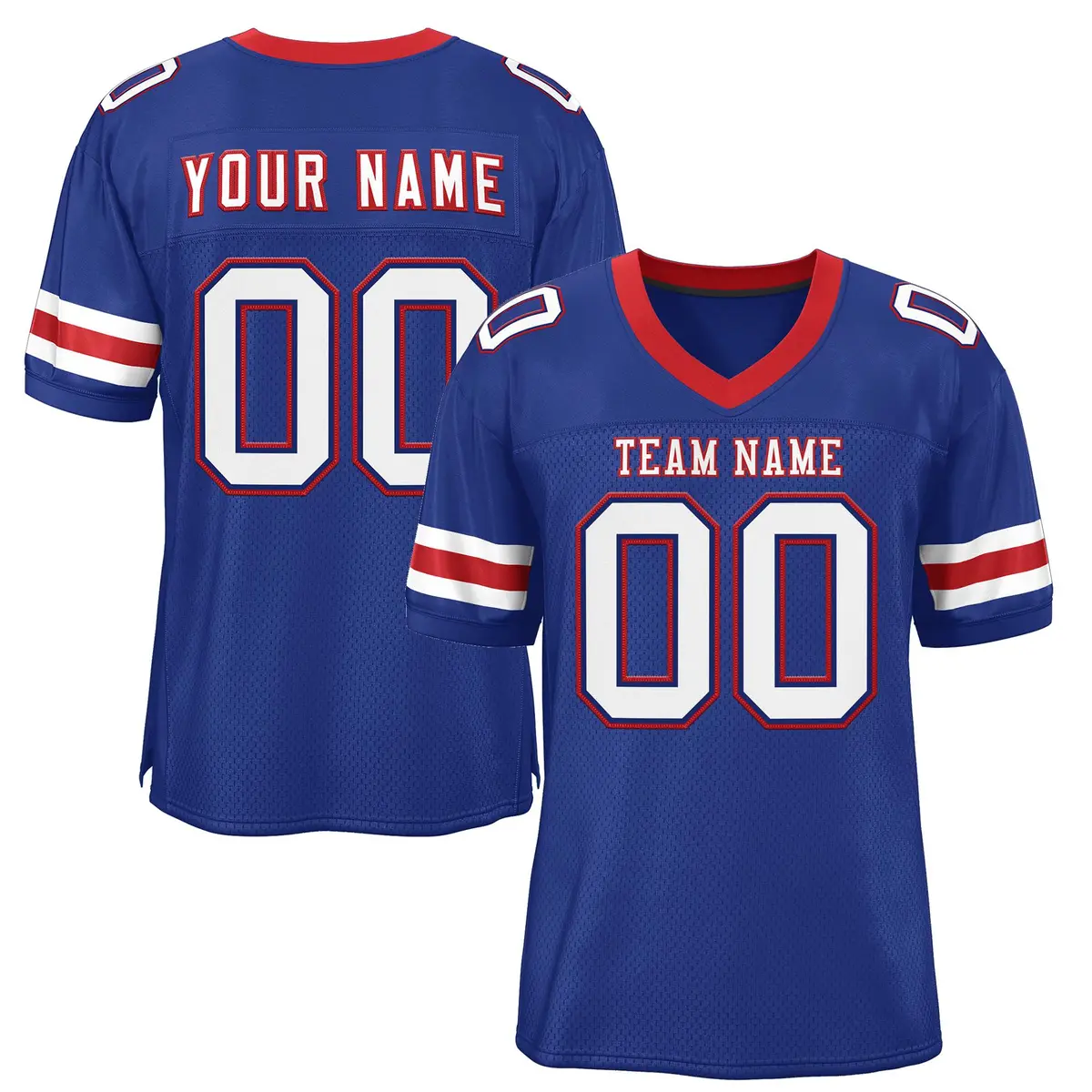Royal White-Red Classic Style Mesh Authentic Football Jersey