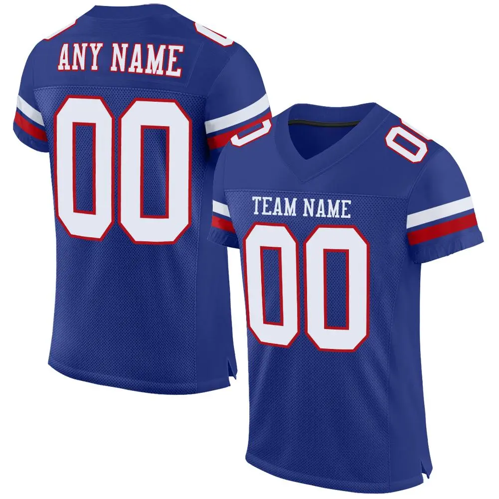 Royal White-Red Classic Style Mesh Authentic Football Jersey