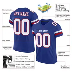 Royal White-Red Classic Style Mesh Authentic Football Jersey 2