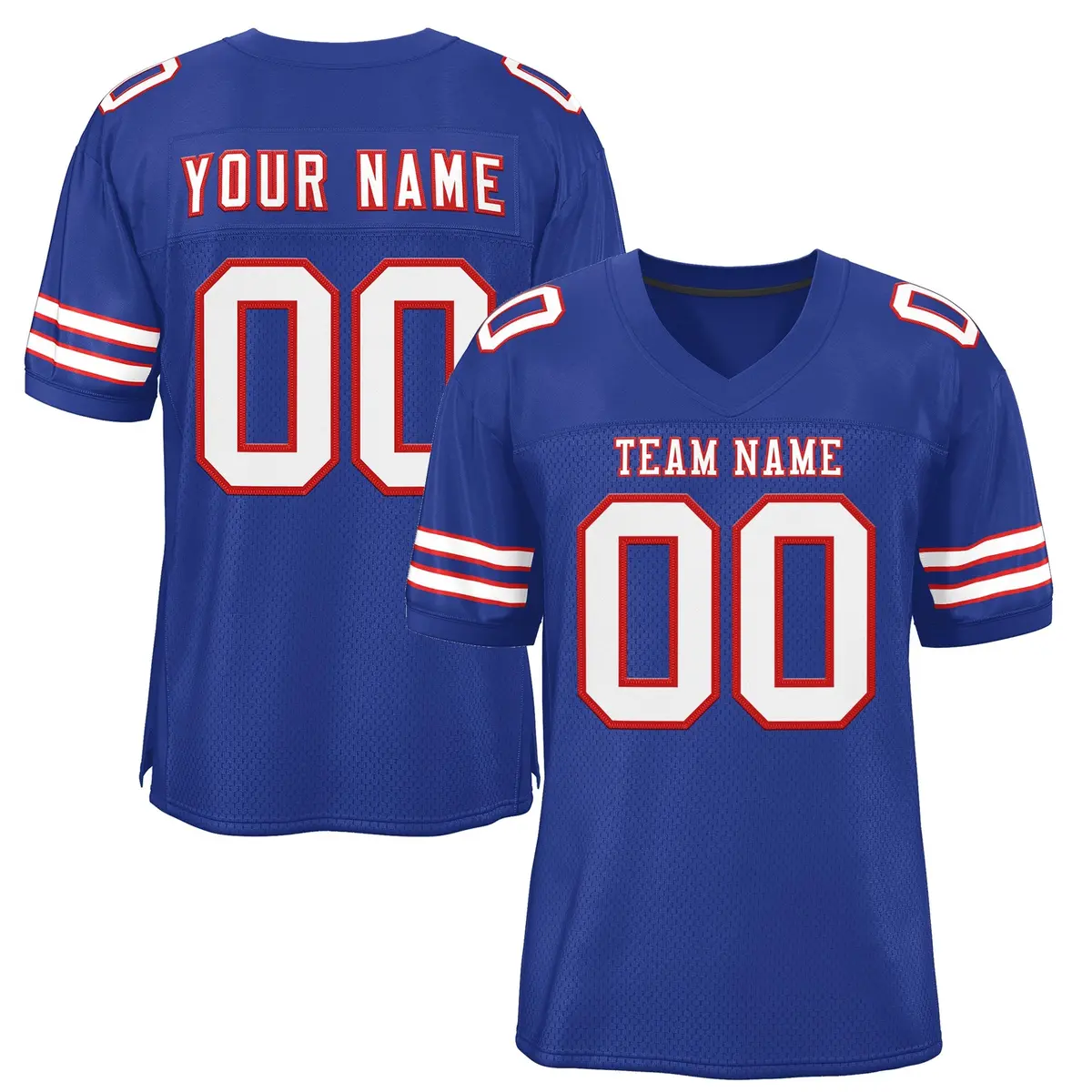 Royal White-Red Classic Style Mesh Authentic Football Jersey