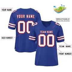 Royal White-Red Classic Style Mesh Authentic Football Jersey 2