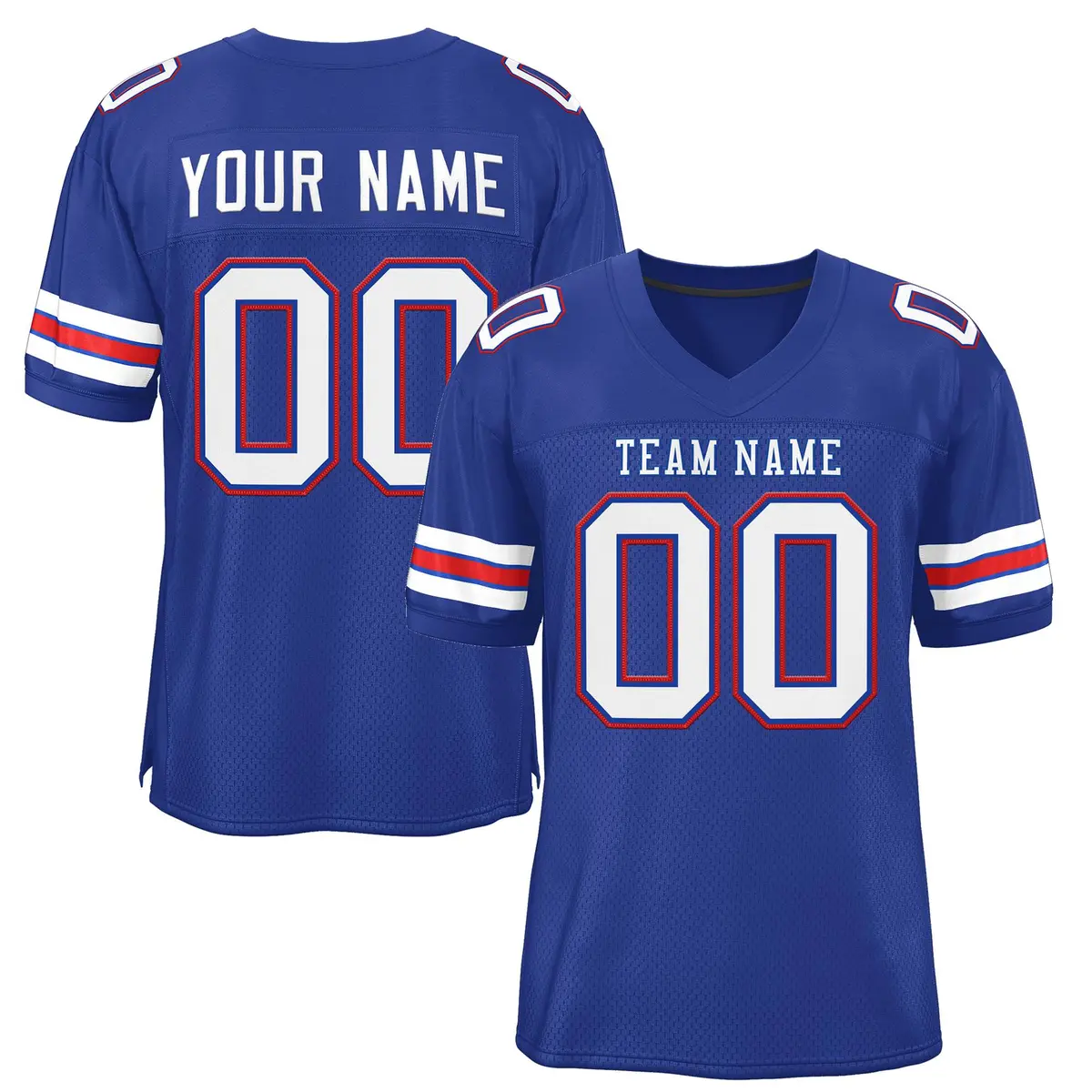 Royal White-Red Classic Style Mesh Authentic Football Jersey