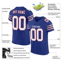 Royal White-Red Classic Style Mesh Authentic Football Jersey 2