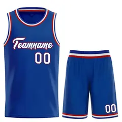 Royal White-Red Classic Team Basketball Jersey