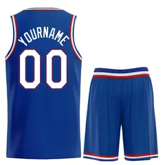 Royal White-Red Classic Team Basketball Jersey 2