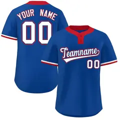 Royal White-Red Classic Two-Button Softball Jersey