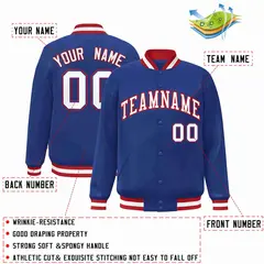 Royal White-Red Classic Varsity Full-Snap Letterman Jacket 2
