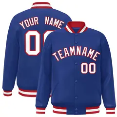 Royal White-Red Classic Varsity Full-Snap Letterman Jacket 1