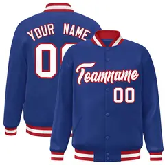 Royal White-Red Classic Varsity Full-Snap Letterman Jacket 1