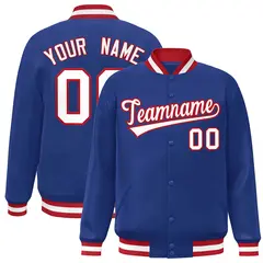 Royal White-Red Classic Varsity Full-Snap Letterman Jacket 1