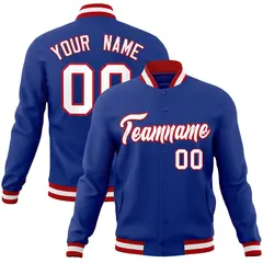 Royal White-Red Classic Varsity Full-Snap Letterman Jacket 1