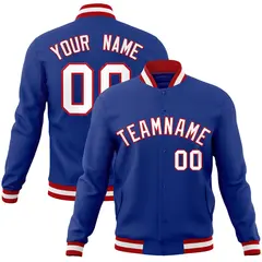 Royal White-Red Classic Varsity Full-Snap Letterman Jacket 1