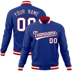 Royal White-Red Classic Varsity Full-Snap Letterman Jacket 1
