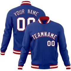 Royal White-Red Classic Varsity Full-Snap Letterman Jacket 1