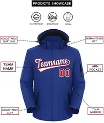 Royal White-Red Classic Waterproof Jacket 2