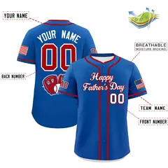 Royal White Red Father's Day Classic Baseball Jersey 2