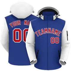 Royal White-Red Raglan Sleeve Waterproof Jacket 1