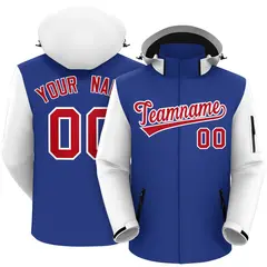 Royal White-Red Raglan Sleeve Waterproof Jacket 1