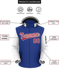 Royal White-Red Raglan Sleeve Waterproof Jacket 2