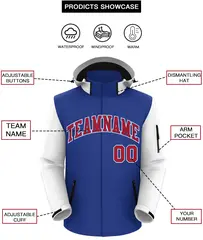 Royal White-Red Raglan Sleeve Waterproof Jacket 2