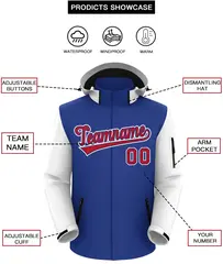 Royal White-Red Raglan Sleeve Waterproof Jacket 2