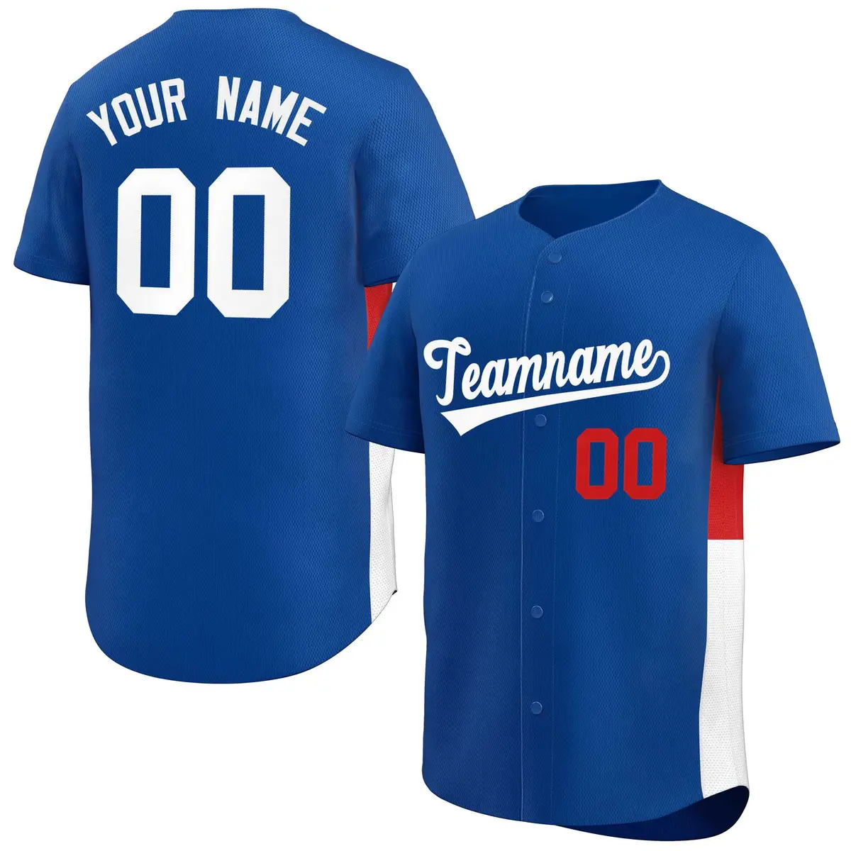 Royal White-Red Side Two-Tone Authentic Baseball Jersey