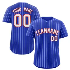 Royal White-Red Stripe Authentic Fashion Baseball Jersey