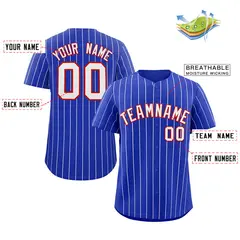 Royal White-Red Stripe Authentic Fashion Baseball Jersey 2