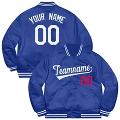 Royal White-Red Varsity Full-Snap Letterman Jacket