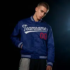 Royal White-Red Varsity Full-Snap Letterman Jacket 2