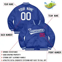 Royal White-Red Varsity Full-Snap Letterman Jacket 3