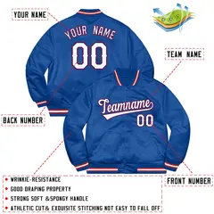 Royal White-Red Varsity Full-Snap Letterman Jacket 2