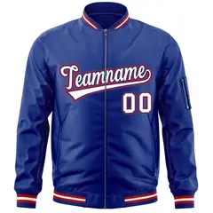 Royal White-Red Varsity Full-Zip Letterman Bomber Jacket 3