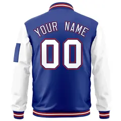 Royal White-Red Varsity Raglan Letterman Bomber Jacket 4