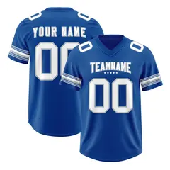 Royal White Retro Sleeve Line Authentic Football Jersey